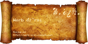 Werb Örsi névjegykártya